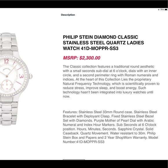 Beautiful CLASSY Phillip Stein DIAMONDS watch main image 7